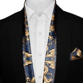 GOLD DRAGON MEN SCARF AND POCKET SQUARE SET – PREMIUM COLLECTION
